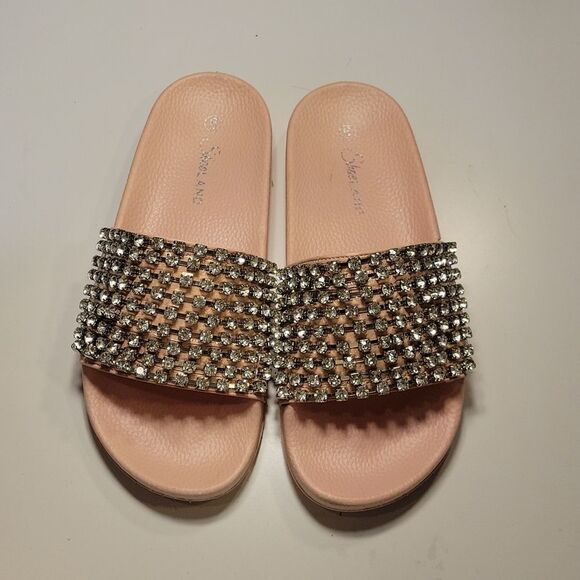 BRAND NEW HERSTYLE CHEERFUL RHINESTONES EMBELLISHMENTS SLIDES SANDAL - Picture 3 of 16